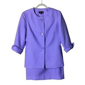 John‎ Meyer Womens Suit Jacket Skirt Size 8 2 piece Set Career Church 60s Vibe